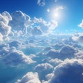 Heavenly blue sky cloudscape bright brilliant sunshine sunlight Royalty Free Stock Photo