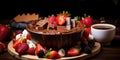 Heavenly Chocolate Fondue - Sweet Romance - Indulgent and Tempting - Dessert Lover\'s Fantasy