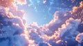 The heavenly cloudscape was captured in a sunny blue sky with white clouds in the background Royalty Free Stock Photo