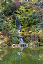 Heavenly Falls in Portland Japanese Garden Spring time Royalty Free Stock Photo