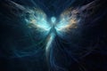 Heavenly Guardian: Abstract Digital Archangel with Gothic Wings. Perfect for Spiritual Posters and Invitations.