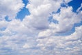 Heavenly landscape with cumulus clouds Royalty Free Stock Photo