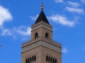 Heavenly landscape overlooking the Muslim mosque Royalty Free Stock Photo