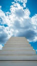 Heavenly progression White ladder implies success against the sky backdrop