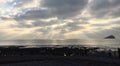 Heavenly skyline over Devon beach