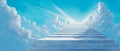 Heavenly Staircase Surrounded by Clouds and Light Royalty Free Stock Photo