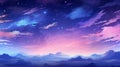 Heavenly star falls: Captivating anime sky wallpaper in digital art style, background with space