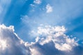 Heavenly sunrays through clouds, wallpaper for desktop