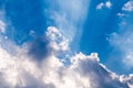 Heavenly sunrays through clouds, wallpaper for desktop