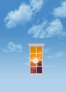 HEAVENLY WINDOW- A manÃ¢â¬â¢s silhouette is seen through a window in the sky.