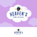 Heavens Logo. Bakery and pastry logo on white cream cloud. Bakery and pastry logo on white cream cloud. Letters and golden nimbus