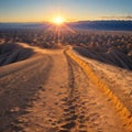 Heavily Eroded Ridges at Death Valley National Park.