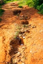 Heavily eroded Walkway with potholes