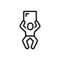 Black line icon for Heavily, laboriously and carry