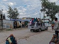 Heavily loaded with Passenger Jeep being used as a taxi