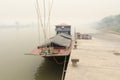 Heavily polluted air from forest fire cover Mekong river Royalty Free Stock Photo