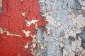 heavily weathered crackled paint on an outdoor sign