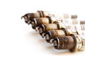 Heavily worn spark plugs isolated on white Royalty Free Stock Photo