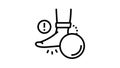 heaviness in legs flat feet line icon animation