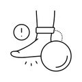 heaviness in legs flat feet line icon vector illustration