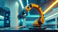 Heavy automation robotic arm in smart factory industrial