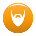 Heavy beard icon vector orange