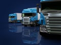 Heavy blue trucks presentation Royalty Free Stock Photo