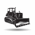 Monochrome bulldozer icon