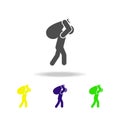 heavy burden colored icons. Element of overcome challenge illustration. Signs and symbols collection icon for websites, web design Royalty Free Stock Photo