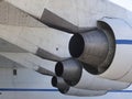 Heavy cargo aircraft jet engines Royalty Free Stock Photo