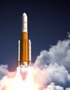 Heavy Carrier Rocket Take Off Royalty Free Stock Photo