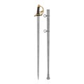 Heavy Cavalry Sabre with Sheath on white. 3D illustration