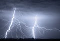 Heavy clouds bringing thunder lightnings and storm Royalty Free Stock Photo