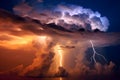 Heavy clouds bringing thunder, lightnings and storm Royalty Free Stock Photo