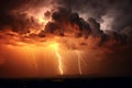 Heavy clouds bringing thunder, lightnings and storm Royalty Free Stock Photo