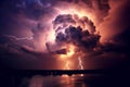 Heavy clouds bringing thunder, lightnings and storm Royalty Free Stock Photo