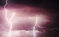 Heavy clouds bringing thunder, lightnings and storm Royalty Free Stock Photo