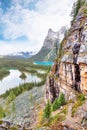 Mary Lake and Lake O`Hara on Opabin Trail in Yoho National Park Royalty Free Stock Photo