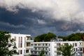 Heavy clouds over the city before the storm Royalty Free Stock Photo