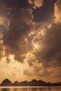Heavy clouds at sunset Royalty Free Stock Photo