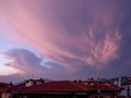 Heavy clouds in twilight above florence