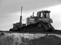 Heavy construction equipment b&w Royalty Free Stock Photo