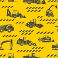 Heavy construction machines seamless pattern