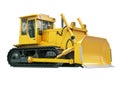 Heavy crawler bulldozer isolated