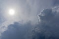 Heavy cumulus clouds in the sky before a thunderstorm