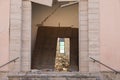 Heavy damage after earthquake abandoned destroyed church Royalty Free Stock Photo