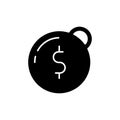 Heavy debt black glyph icon