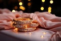 a heavy diamond bangles on satin cloth Royalty Free Stock Photo