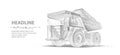 Heavy dump truck. Abstract 3d large dumper. Mining machinery, industry equipment, big career, open extraction