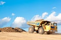 Heavy dump truck at a construction site Royalty Free Stock Photo